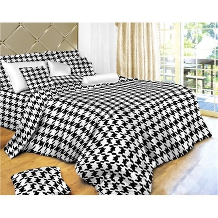 Dolce Mela DM498T Houndstooth Check Luxury 6 Piece Duvet Cover Set; Twin